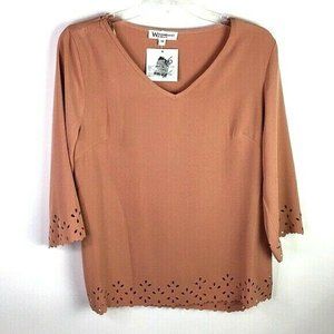 Wonderland Women's Top Medium Tan Cut-Outs *Y